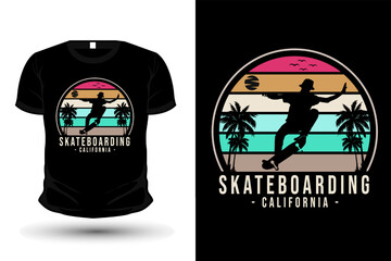 Wall Mural - Skateboarding Retro Vintage T Shirt Design