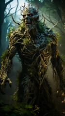 Poster - Giant creature in the middle of forest covered in moss.