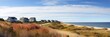 Panoramic Autumn Landscape With Beach Cottages On Nantucket, wide screen panoramic orientation