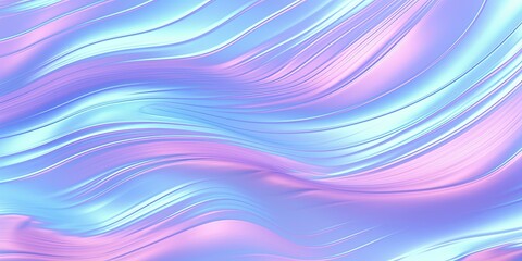 Wall Mural - Seamless 80s holographic pink and blue frosted molten plastic plexiglass waves background texture. Trendy iridescent abstract neon webpunk or vaporwave aesthetic surreal wavy pattern. Generative AI