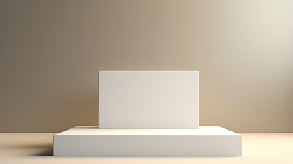 Aufkleber - A podium for presenting with a white square and shadow on the wall . Mockup image