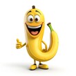 © kilimanjaro  - Proud Banana White Background Cartoonish Realistic Character