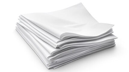 Aufkleber - White paper sheets folded and isolated on white . Mockup image