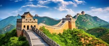 The Great Wall Of China Stretching Over Thousands Of Miles