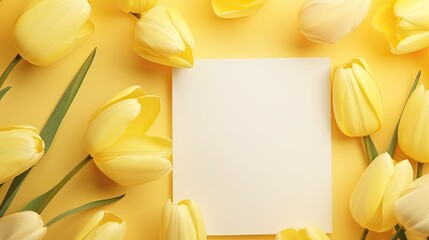 Poster - Template for aesthetic floral branding cards with flower background and copy space . Mockup image