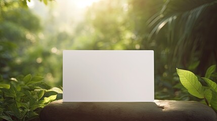 Sticker - Simple business brand template blank card with mockup space natural background with sunlight shadows