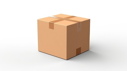 Poster - Sticker mockup with white background for logo or design cardboard box packaging