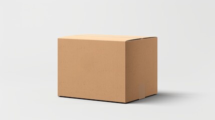 Poster - Sticker mockup with white background for logo or design cardboard box packaging