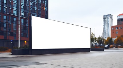Fototapete - A big digital screen for outdoor media with a blank advertising mockup in an urban city