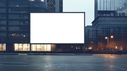 Fototapete - A big digital screen for outdoor media with a blank advertising mockup in an urban city