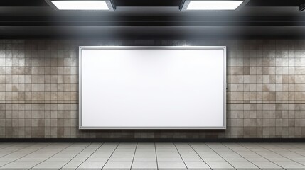 Leinwandbilder - Subway station advertising with blank white posters and LED display mocked up. Mockup image