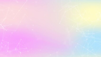 Poster - Multicolored beautiful gradient pastel background. White interconnected polygons with a space in the middle.