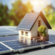 Saving money with solar panels on the roof of a house