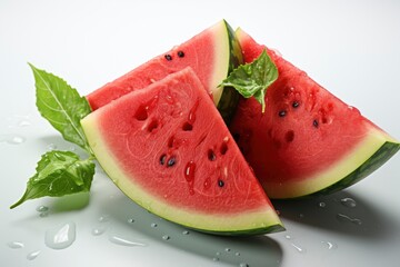 Wall Mural - watermelon isolated on white background, created using generative AI tools