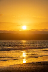 Wall Mural - Orange sunset on Coronado beach, San Diego, California