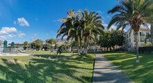 Main View At The Almirante Reis Municipal Public Garden On Funchal Downtown, And Lifestyle At The City, On Madeira Island, Portugal