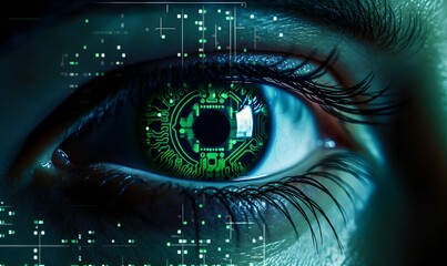 eye with digital code