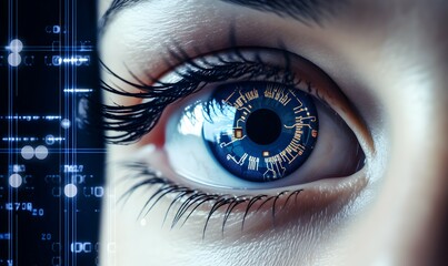 eye with digital code