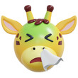 © nawaitgraph - flu emoticon giraffe expression sticker 3d illustration