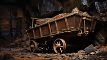 Old Rusty Wagon For An Underground