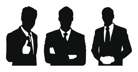 Wall Mural - Silhouette of businessman posing. Silhouette people collection.