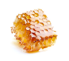 Sticker - Honeycomb with honey on white background