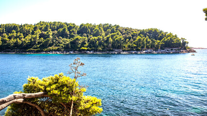 Wall Mural - Coastline beach and little town in croatia around Dubrovnik