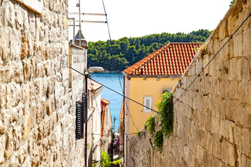 Wall Mural - Coastline beach and little town in croatia around Dubrovnik