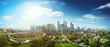 Panorama cityscape view in the middle of Kuala Lumpur city center ,day time , Malaysia .