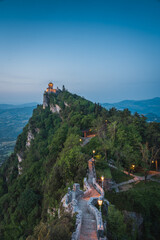 Wall Mural - San Marino cityscape, Guaita fortress  on the top of Mount Titano rock Republic of San Marino