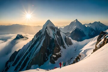 Canvas Print - ski resort in the mountains