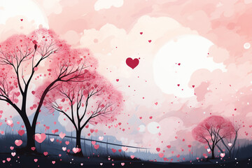 Poster - pink valentine background