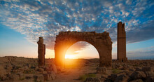 Ruins Of The Ancient City Of Harran - Urfa , Turkey (Mesopotamia) At Amazing Sunset - Old Astronomy Tower