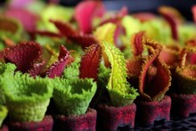 Close-up Of Colorful Carnivorous Plant Traps