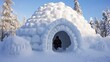 © vadymstock - Winter igloo. AI generative.