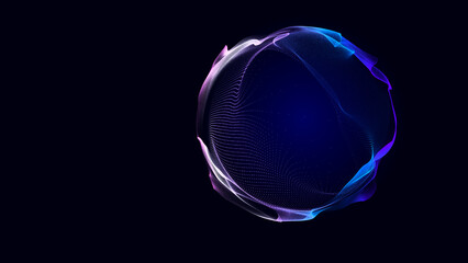 Wall Mural - abstract twisted, cosmic wormhole. technology background. data network. 3d rendering.