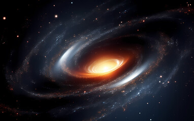 Wall Mural - Black hole in galaxy digital art scientists background