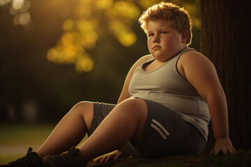 portrait of an overweight child. Generative AI