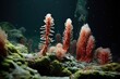 hydrothermal vent tube worms swaying in current