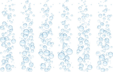 Wall Mural - A refreshing bubble bath, air bubbles of soapy foam rise up through the water.The effervescent instant powder or laundry gel dissolves to form a soft foam.