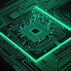 Illustration of software running on a computer chip