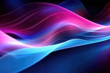 Poster - a vibrant abstract background with flowing blue and pink wavy lines