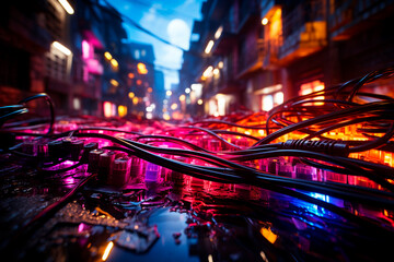 Poster - neon lights in the city