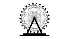 Ferris Wheel Silhouette Animation Transparent Background Seamless Loop