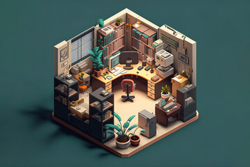 Isometric Office Room