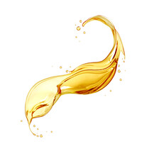 Beautiful Splash Of Sunflower Oil Isolated On A White Background