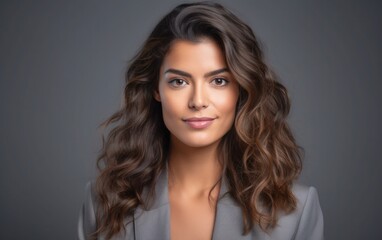 Wall Mural - portrait of a business woman in nice suit in clean background