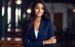 © sambath - Portrait of a business woman in blue suit