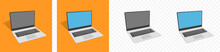 Laptop Computer Flat Vector Design.  Notebook Computer Icon Illustration