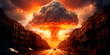 nuclear explosion and its consequences on the city , Generative AI